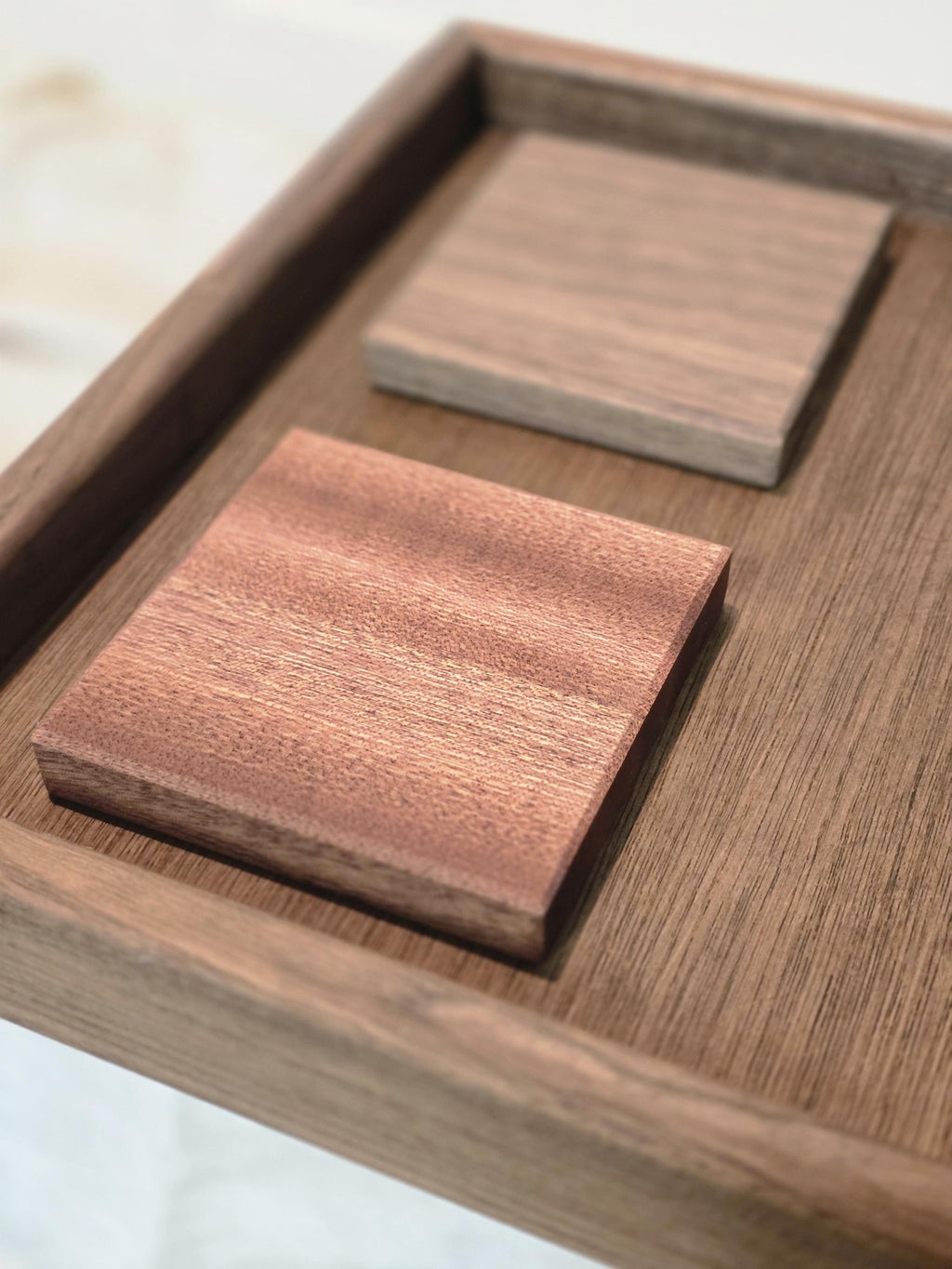 Handmade Hardwood Coasters Set – Walnut, Oak, Cherry, Sapele