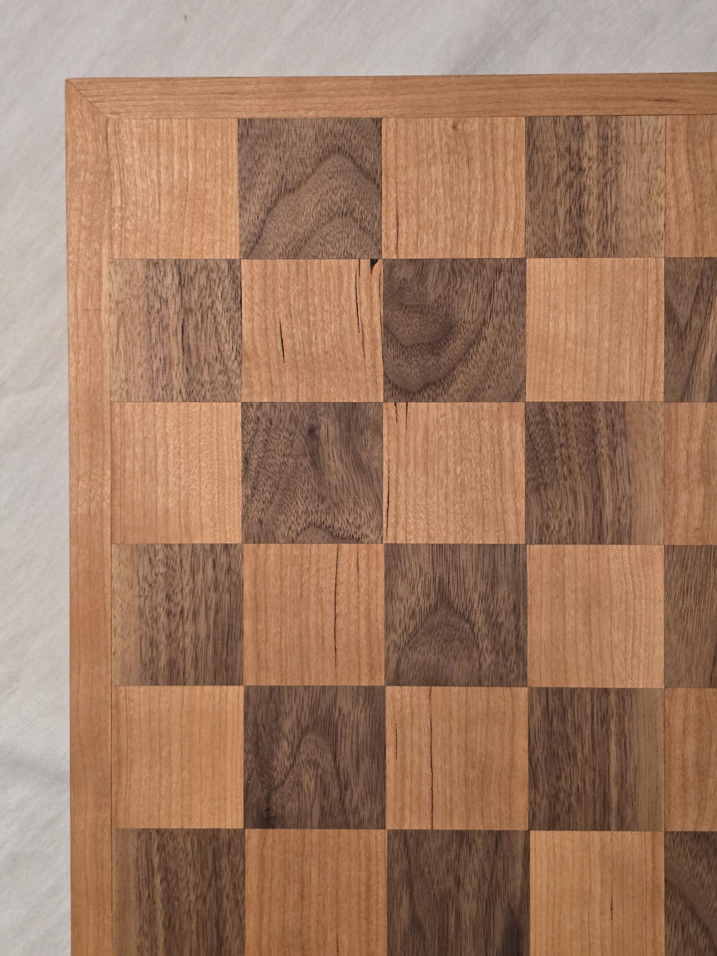 Luxury Wooden Chess Board – Cherry & Walnut Solid Wood, Handmade - Tournament Size