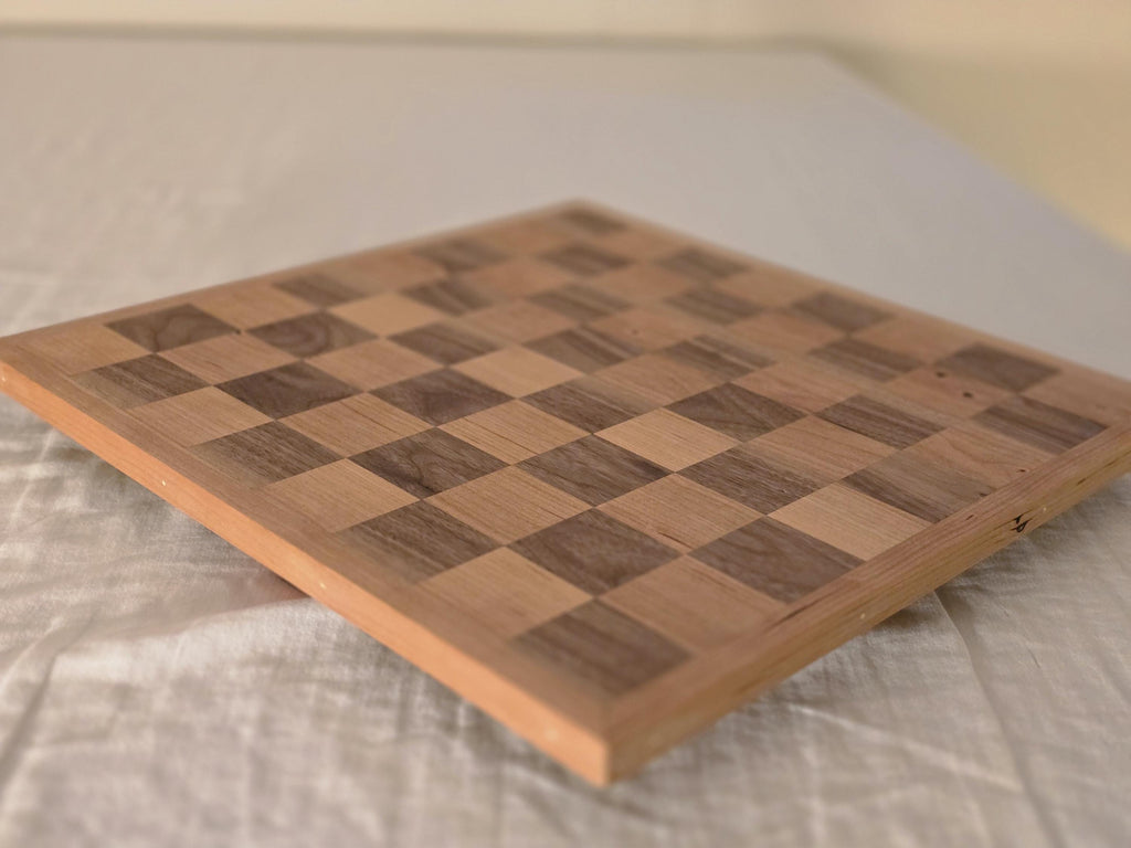 Luxury Wooden Chess Board – Cherry & Walnut Solid Wood, Handmade - Tournament Size