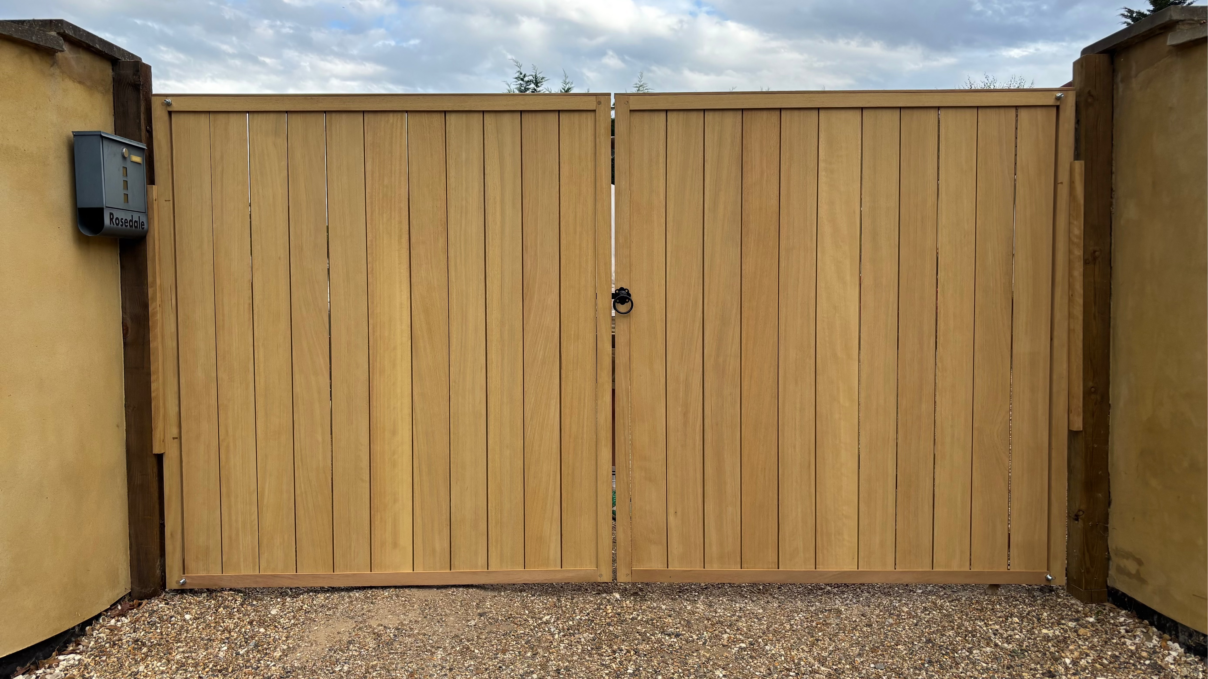 Custom Driveway Gates - African Iroko