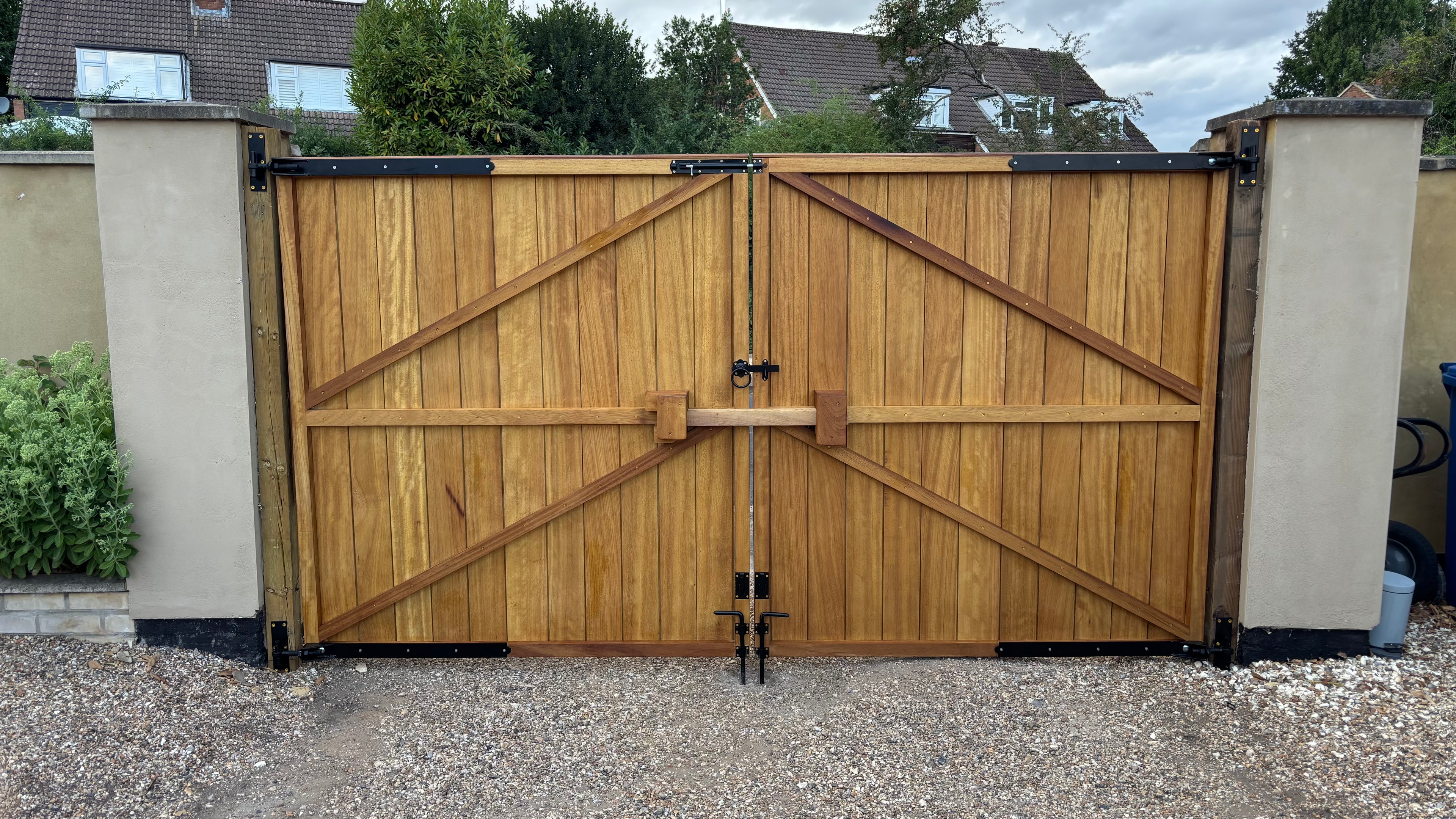Bespoke Iroko Driveway Gates