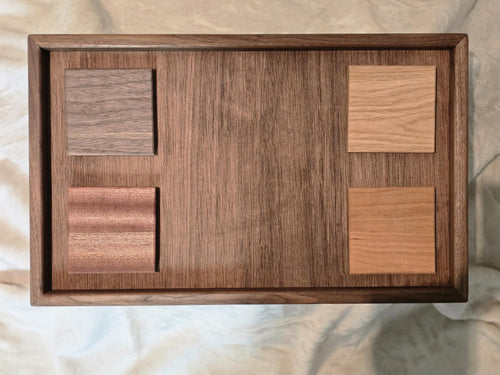 Handmade Hardwood Coasters Set – Walnut, Oak, Cherry, Sapele