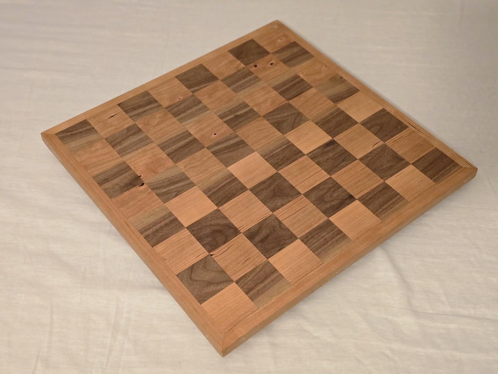 Luxury Wooden Chess Board – Cherry & Walnut Solid Wood, Handmade - Tournament Size