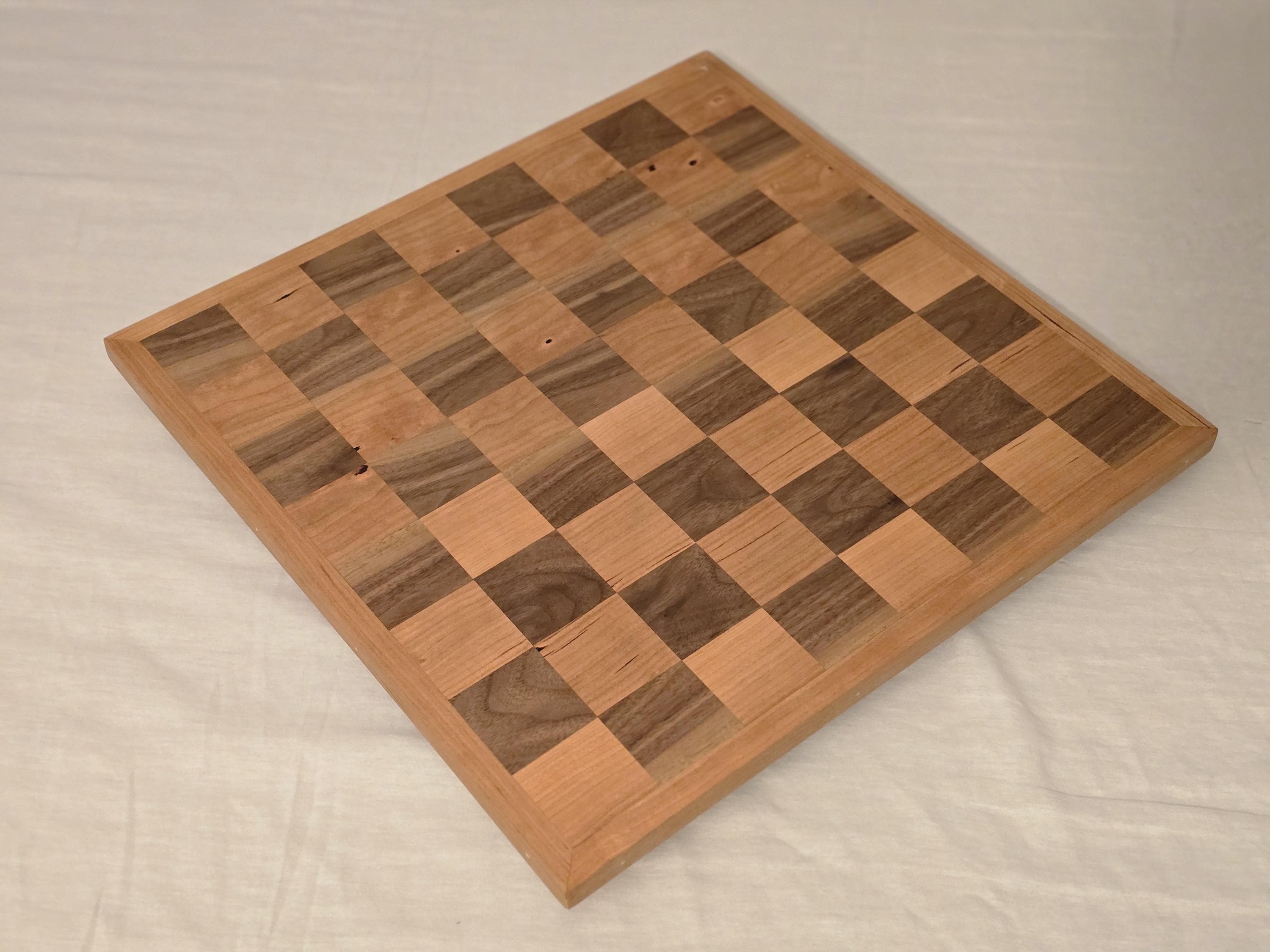 Luxury Wooden Chess Board – Cherry & Walnut Solid Wood, Handmade - Tournament Size