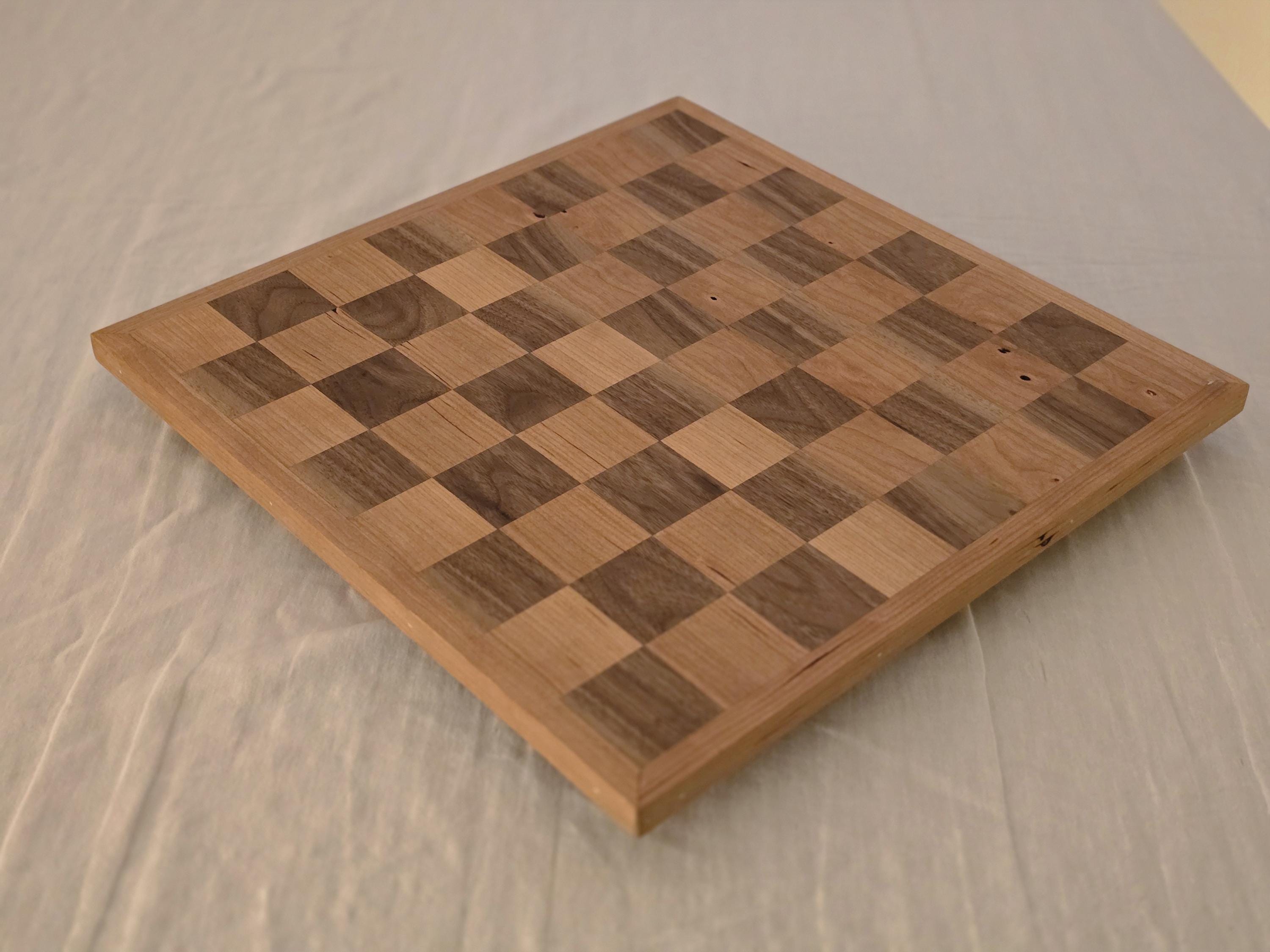 Luxury Wooden Chess Board – Cherry & Walnut Solid Wood, Handmade - Tournament Size
