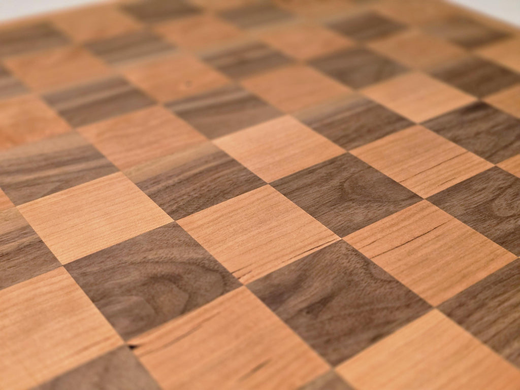 Luxury Wooden Chess Board – Cherry & Walnut Solid Wood, Handmade - Tournament Size