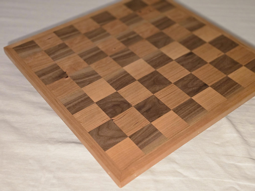 Luxury Wooden Chess Board – Cherry & Walnut Solid Wood, Handmade - Tournament Size